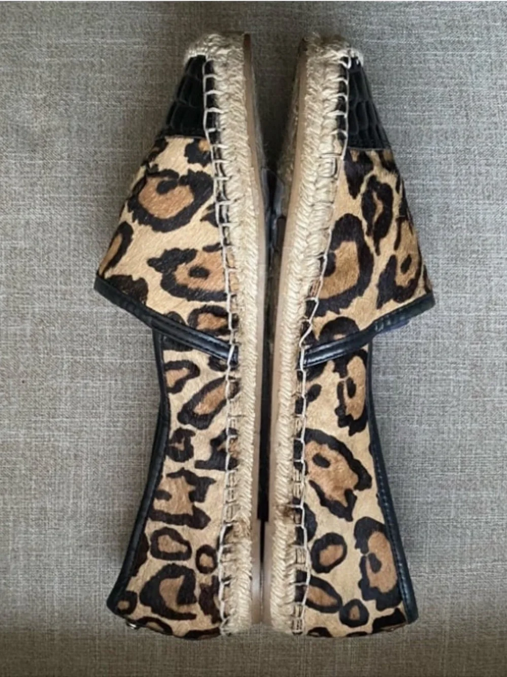 Sam Edelman Lewis Calf Hair Leopard Print Espadrille Chic Summer Stylish READ